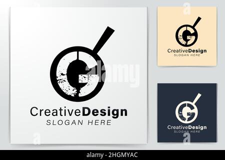 Initial letter G Modern pan cooking Logo Ideas. Inspiration logo design. Template Vector Illustration. Isolated On White Background Stock Vector