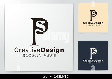 Initial letter P S Modern Logo Ideas. Inspiration logo design. Template Vector Illustration. Isolated On White Background Stock Vector