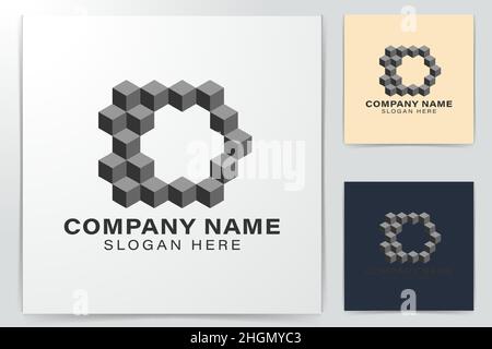 Initial letter d cube Modern Logo Ideas. Inspiration logo design. Template Vector Illustration. Isolated On White Background Stock Vector