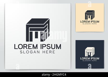 Initial letter M Box Modern Logo Ideas. Inspiration logo design. Template Vector Illustration. Isolated On White Background Stock Vector