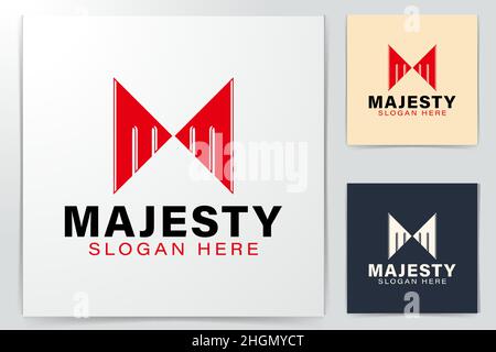 Initial letter M Red geometric Modern Logo Ideas. Inspiration logo design. Template Vector Illustration. Isolated On White Background Stock Vector
