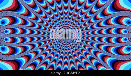 Optical Illusion Hypno Blue Stock Illustration - Illustration of