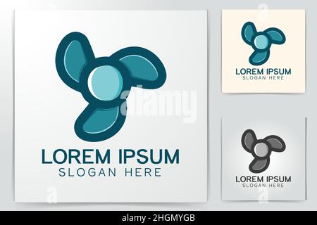 propeller logo Designs Inspiration Isolated on White Background Stock Vector