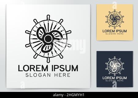 propeller logo Designs Inspiration Isolated on White Background Stock Vector