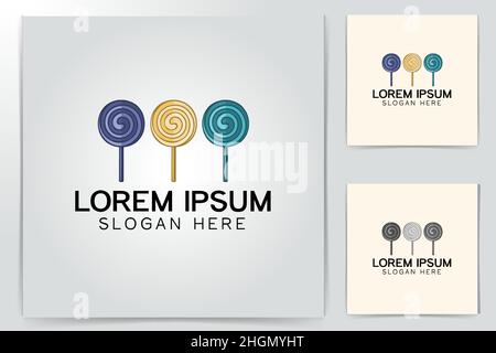 cotton candy logo Designs Inspiration Isolated on White Background Stock Vector