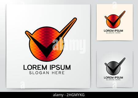 round and check mark logo Designs Inspiration Isolated on White Background Stock Vector