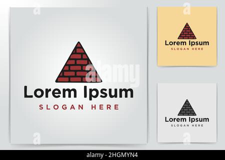 triangle, red brick Logo Inspiration isolated on white background Stock Vector
