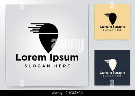 point map, fast delivery Logo Inspiration isolated on white background Stock Vector