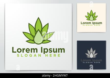 Cannabis Leaf, Drop Oil / Water, Logo Design, Vector Illustration Stock Vector