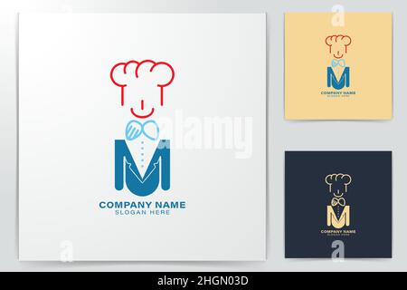 master chef logo Ideas. Inspiration logo design. Template Vector Illustration. Isolated On White Background Stock Vector