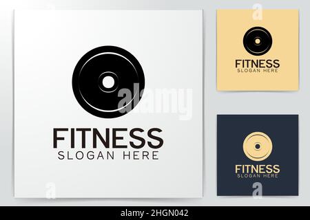 iron weight, barbel, gym fitness logo Ideas. Inspiration logo design. Template Vector Illustration. Isolated On White Background Stock Vector