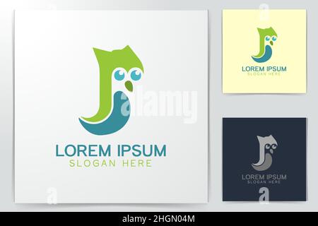 abstract owl, Penguin logo Designs Inspiration Isolated on White Background Stock Vector