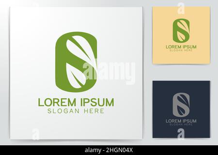 letter S and leaf logo Designs Inspiration Isolated on White Background Stock Vector