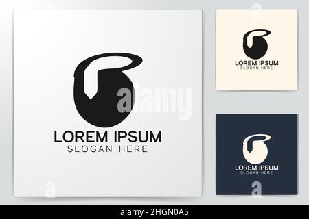 letter B P negative space logo Designs Inspiration Isolated on White Background Stock Vector