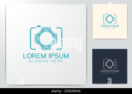 wedding camera photography logo Designs Inspiration Isolated on White Background Stock Vector