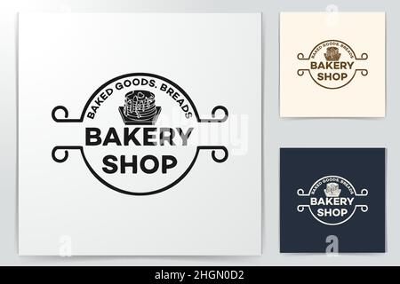 cupcake and chocolate melted, bakery logo Designs Inspiration Isolated on White Background Stock Vector