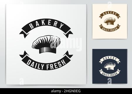 chef hat, bakery logo Designs Inspiration Isolated on White Background Stock Vector