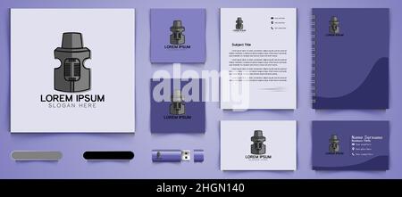 business branding package template rebuildable drip and tank vape atomizers types RDA RDTA RBA RTA logo Designs Inspiration Isolated on White Backgrou Stock Vector