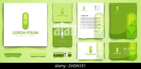 pill. medical logo and business branding template Designs Inspiration Isolated on White Background Stock Vector