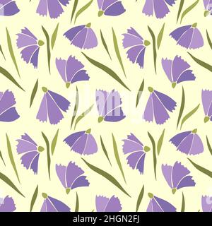 Flower violet pattern, seamless , spring and summer pattern. Vector illustration Stock Vector
