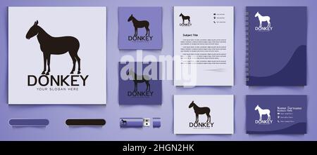donkey, ox logo and business branding template Designs Inspiration Isolated on White Background Stock Vector