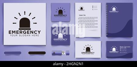 lamp ambulance, emergency logo and business branding template Designs Inspiration Isolated on White Background Stock Vector