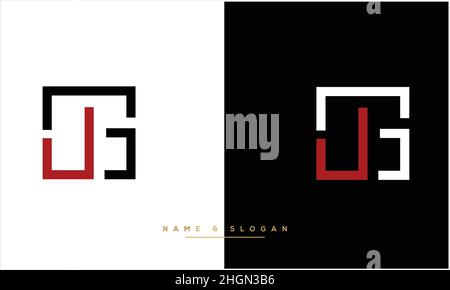 GJ, JG Abstract Letters Logo monogram Stock Vector