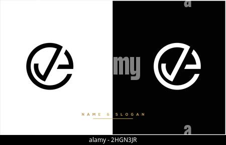 JE, EJ Abstract Letters Logo Monogram Stock Vector