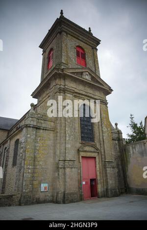 view on the abbey of Saint gildas of Rhuys on the peninsula of Rhuys in Morbihan Stock Photo