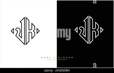 JK, KJ Abstract Letters Logo monogram Stock Vector