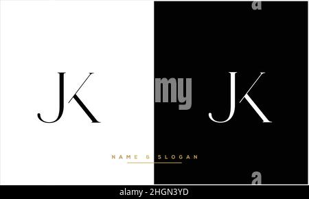 JK, KJ Abstract Letters Logo monogram Stock Vector