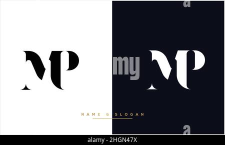 MP, PM Abstract Letters Logo monogram Stock Vector