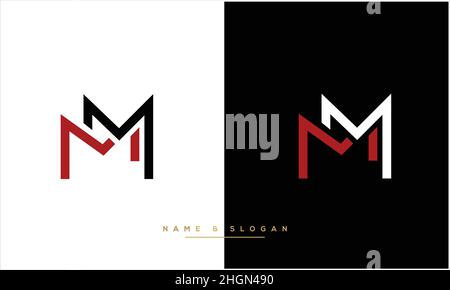 M,MM Abstract Letters Logo Monogram Stock Vector