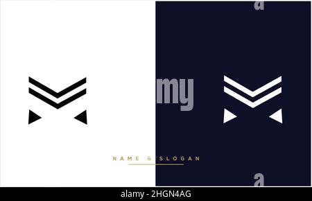 M,MM Abstract Letters Logo Monogram Stock Vector
