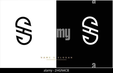 SH, HS Abstract Letters Logo monogram Stock Vector