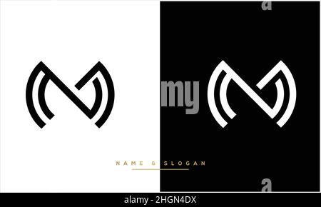 MN, NM Abstract Letters Logo monogram Stock Vector