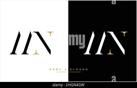 MN, NM Abstract Letters Logo monogram Stock Vector