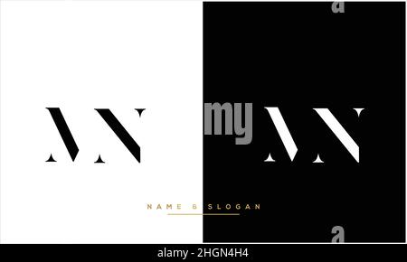 MN, NM Abstract Letters Logo monogram Stock Vector