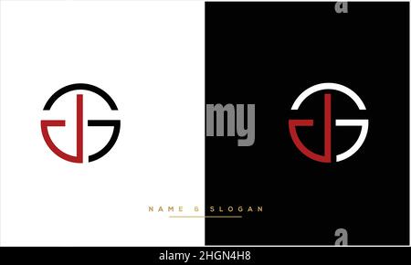 GJ, JG Abstract Letters Logo monogram Stock Vector