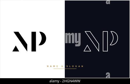 MP, PM Abstract Letters Logo monogram Stock Vector