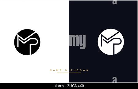 MP, PM Abstract Letters Logo monogram Stock Vector