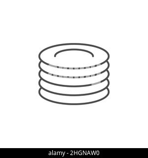Plates, dishes line icon, outline and filled vector sign, linear and full pictogram isolated on white. Symbol, logo illustration Stock Vector