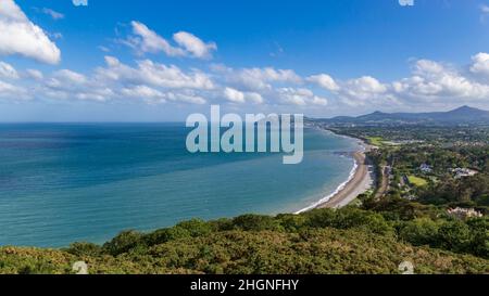 A view from Killiney Hill over Dublin Bay, Ireland. Summer time. Stock Photo