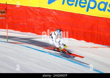 LEDECKA Ester (CZE) in action during 2022 FIS Ski World Cup - Women's Down Hill, alpine ski race in Cortina d'Ampezzo, Italy, January 22 2022 Stock Photo
