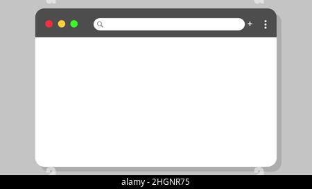 Simple web browser window on grey background Stock Vector