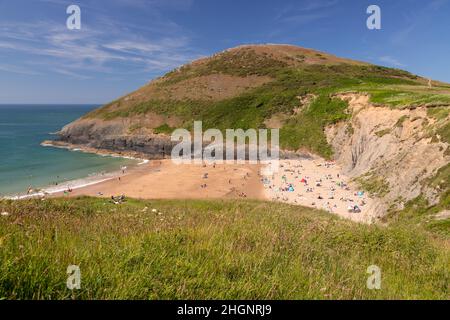 Mwnt beach in Ceredigion on the welsh coast Stock Photo