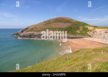 Mwnt beach in Ceredigion on the welsh coast Stock Photo