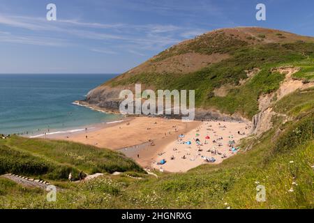 Mwnt beach in Ceredigion on the welsh coast Stock Photo