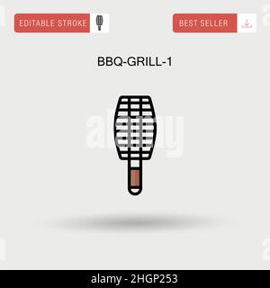 Bbq-grill-1 Simple vector icon. Stock Vector