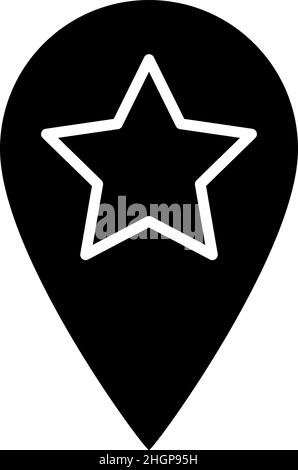 Location Star Glyph Icon Vector Stock Vector